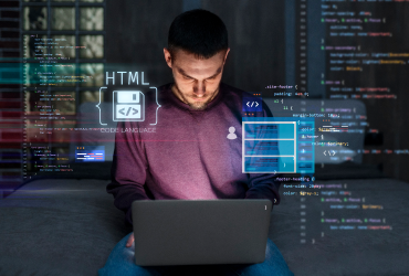 Illustration showing Node.js backend development